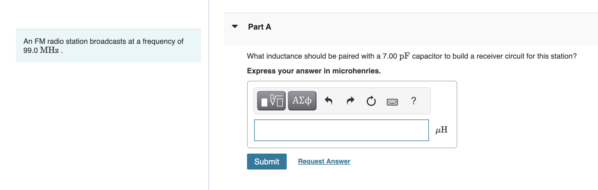 Solved An FM radio station broadcasts at a frequency of | Chegg.com