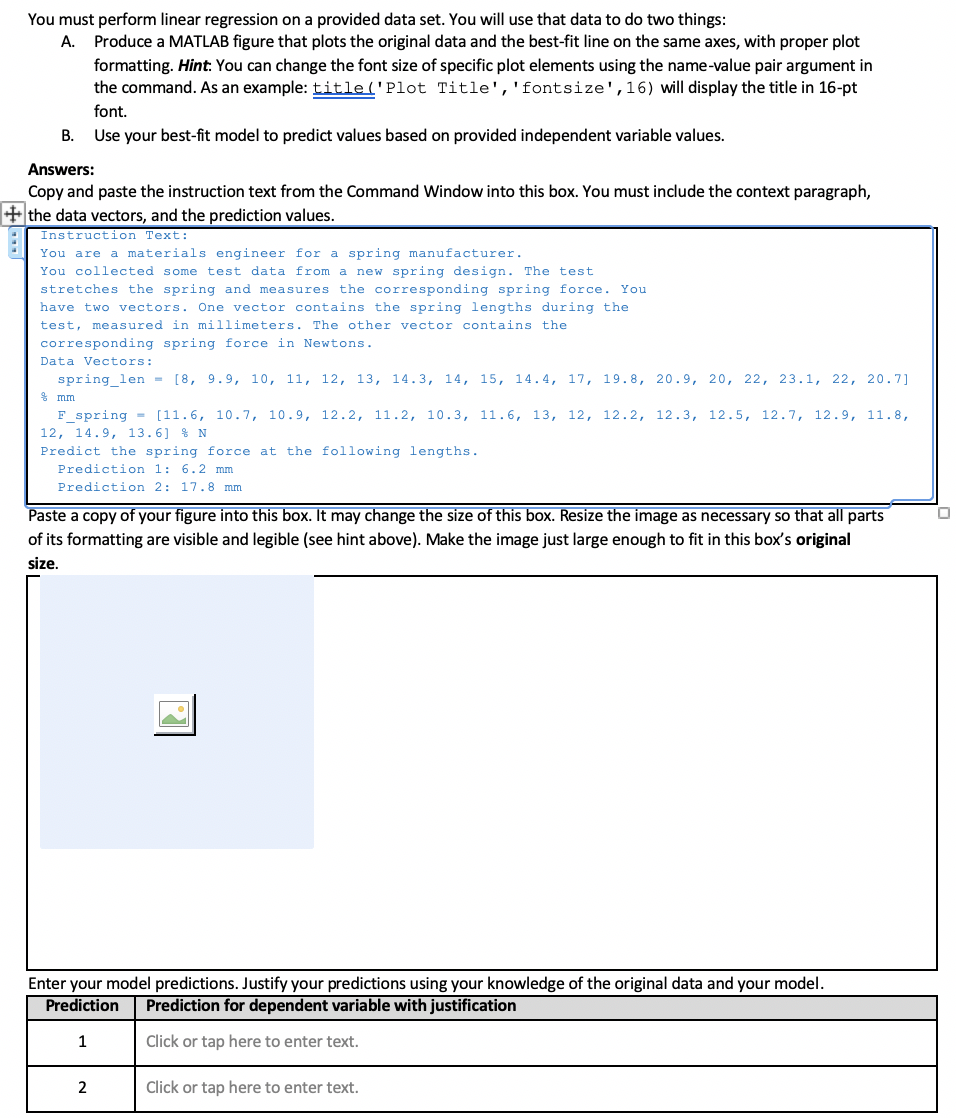 You must perform linear regression on a provided data | Chegg.com