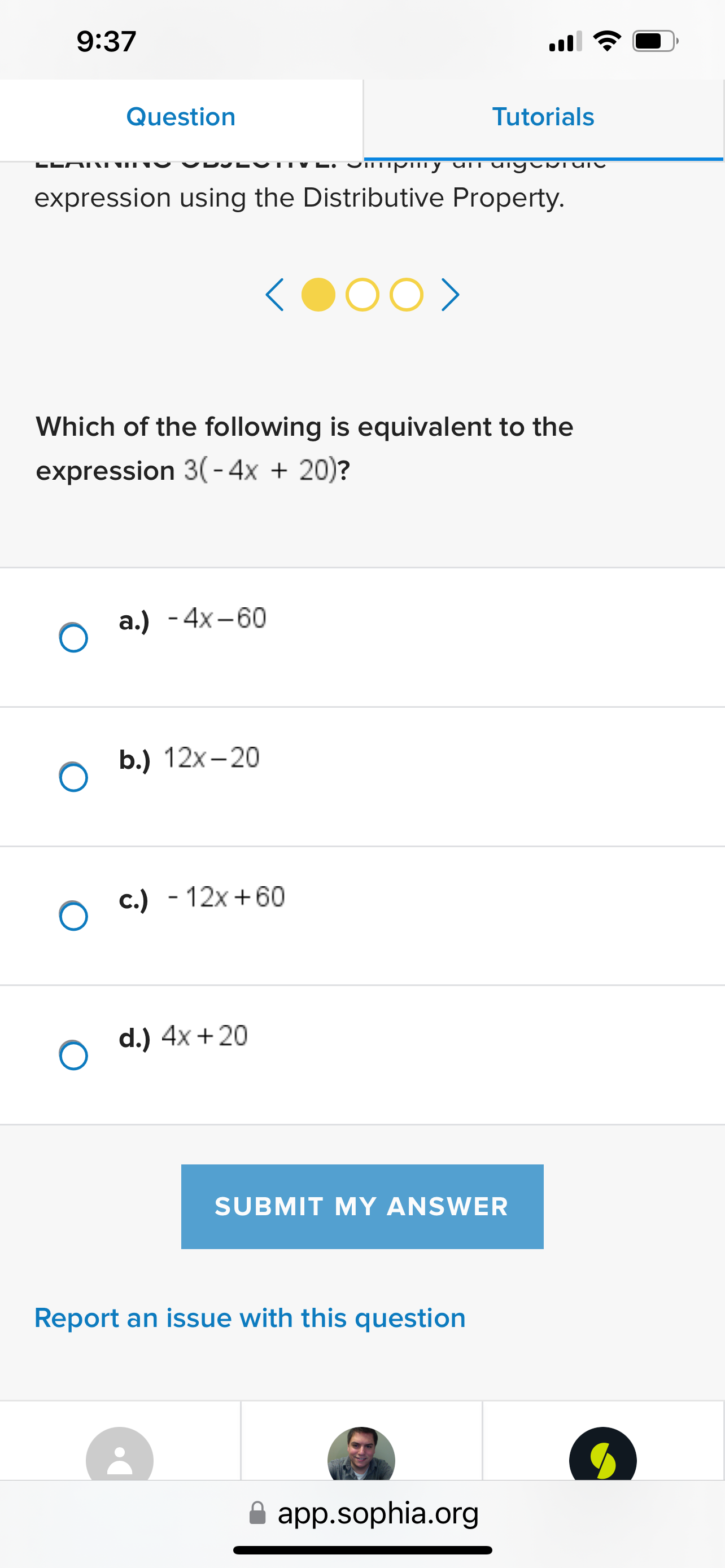 Solved Expression Using The Distributive Property.Which Of | Chegg.com