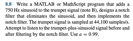 Solved 8.8 Write a MATLAB or MathScript program that adds a | Chegg.com