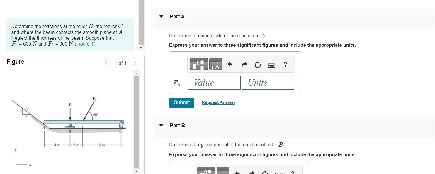 Solved Determine The Reactions At The Roller B, The Rocker | Chegg.com