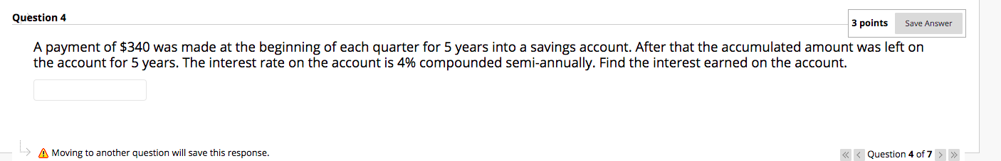 Solved Question 4 3 points Save Answer A payment of $340 was | Chegg.com