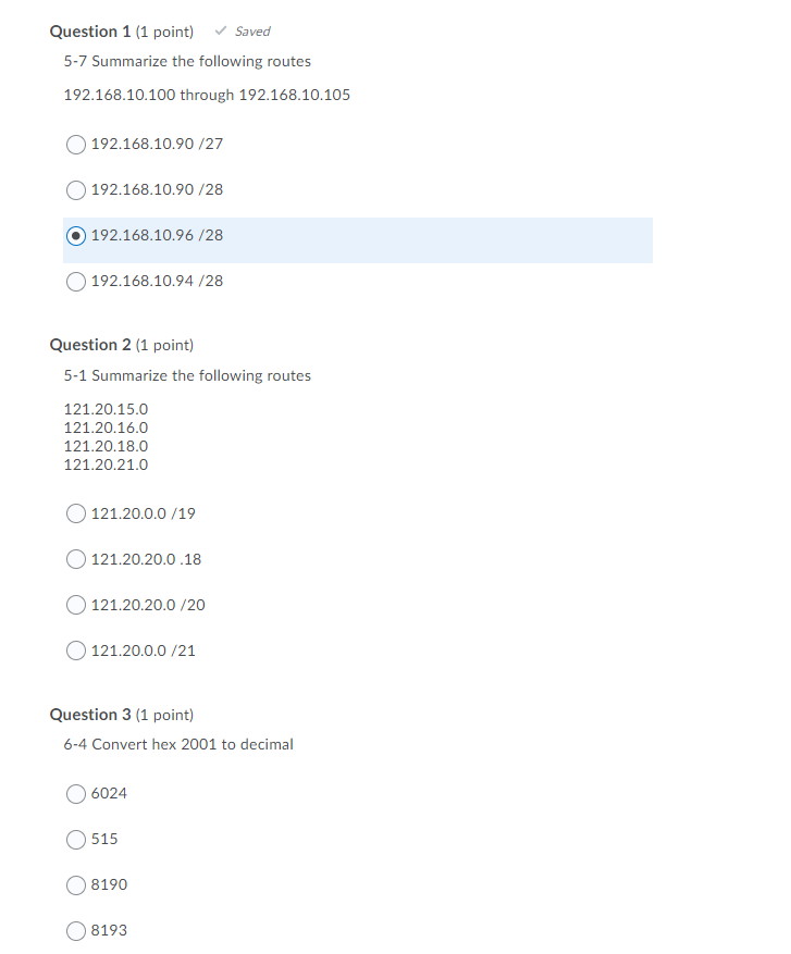 Solved Question 1 (1 Point) Saved 5-7 Summarize The | Chegg.com