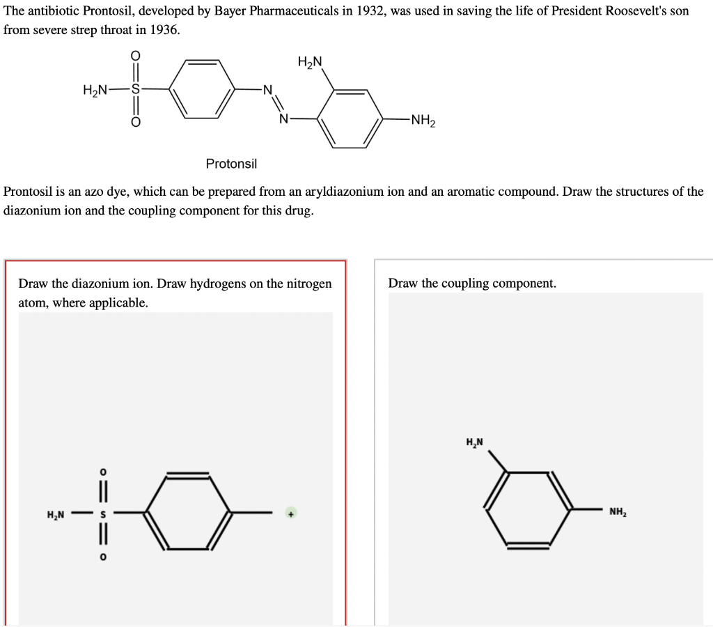 Solved The antibiotic Prontosil, developed by Bayer | Chegg.com