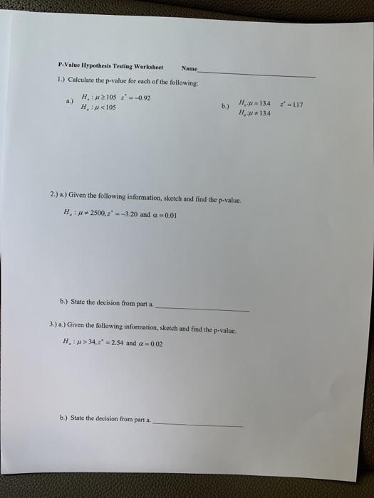 Solved Name Sketch and find the p-value for each of the | Chegg.com