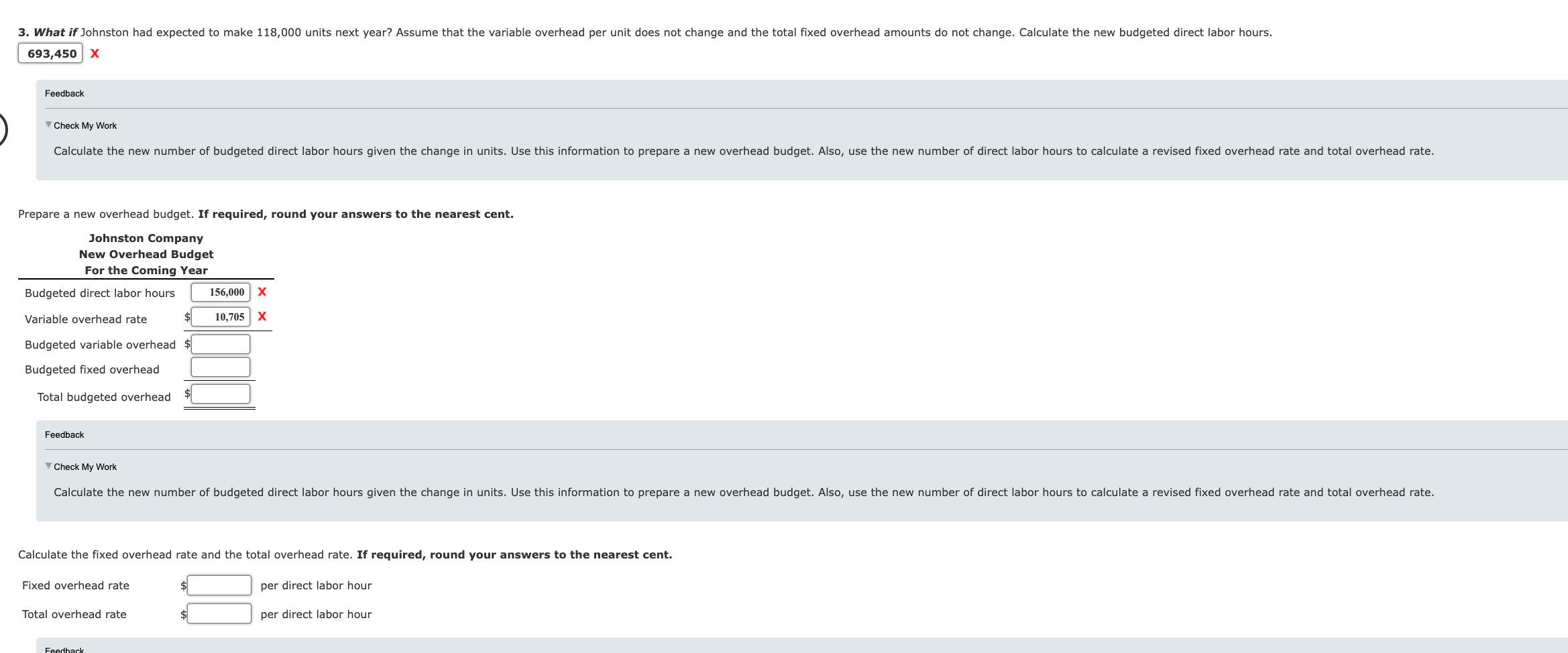 Solved Overhead Budget Johnston Company cleans and applies