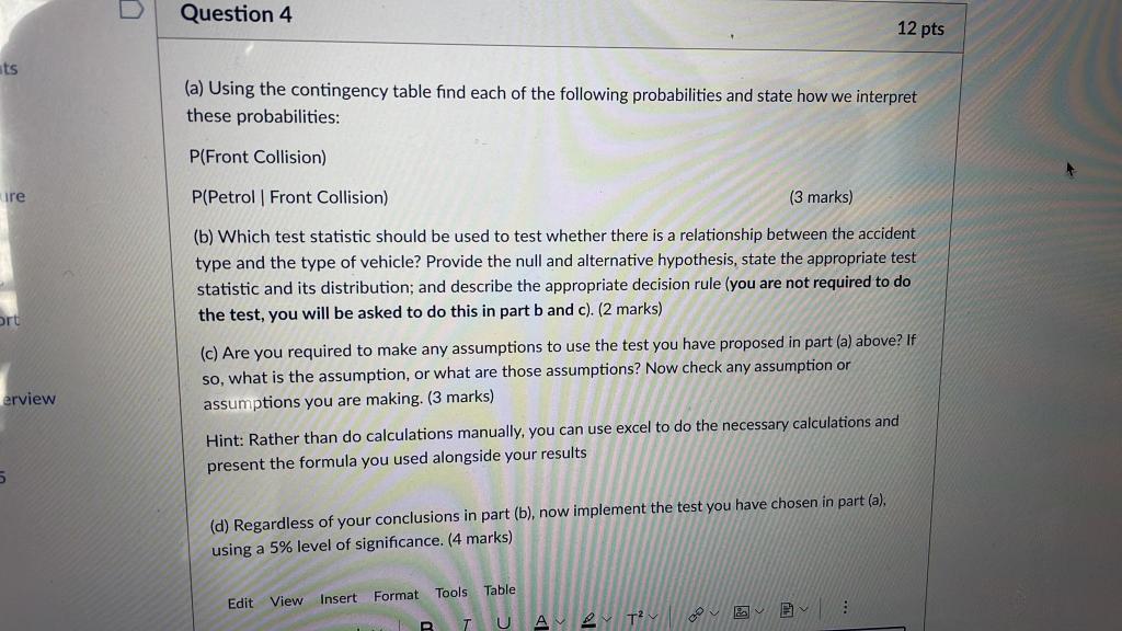 Solved A National Highway Traffic Safety body is concerned | Chegg.com