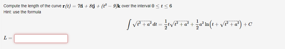 Solved Compute The Length Of The Curve R T 76 8tj Chegg Com