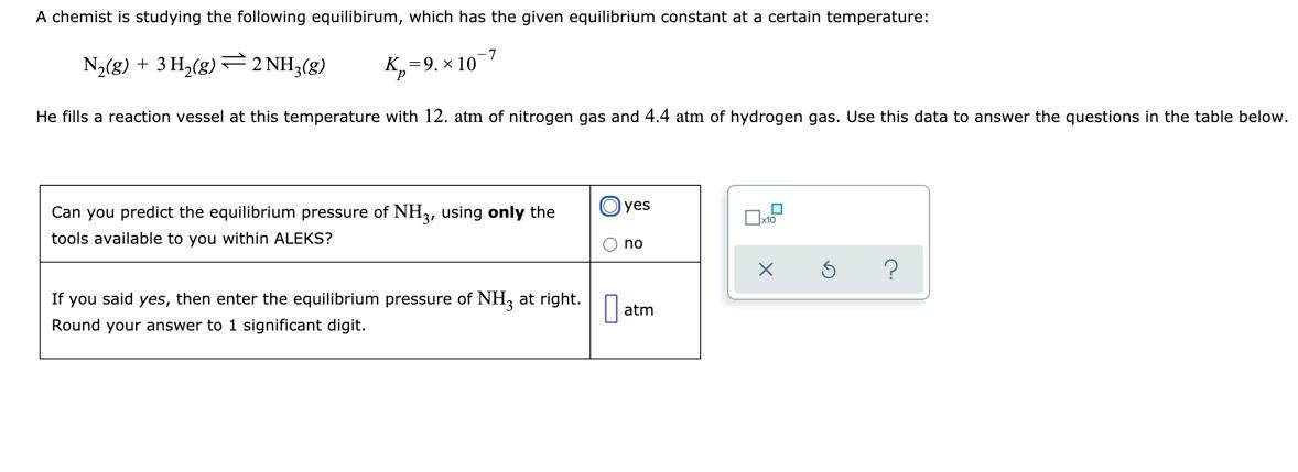 Solved A Chemist Is Studying The Following Equilibrium, 