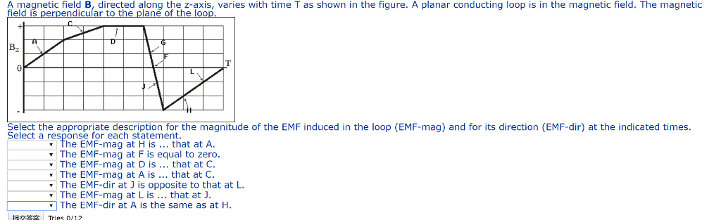 Solved magnetic field B, directed along the z-axis, varies | Chegg.com