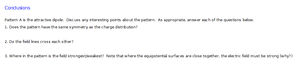 Conclusions Pattern A is the attractive dipole. | Chegg.com
