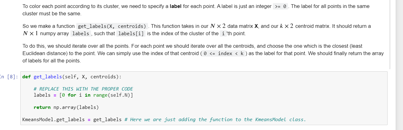 To color each point according to its cluster, we need | Chegg.com