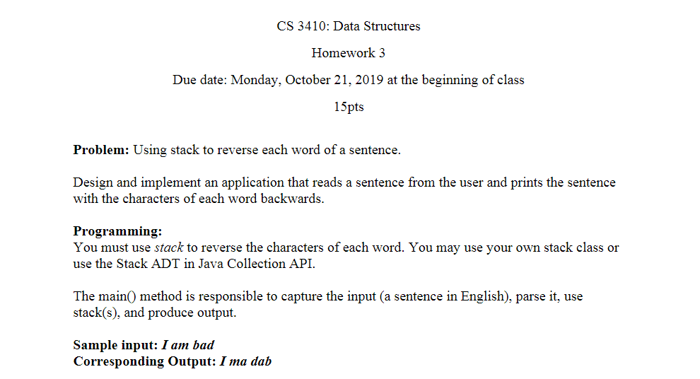Reverse Due Date >> Solved Cs 3410 Data Structures Homework 3 Due Date Mond Reverse Due Date >> Solved Cs 3410 Data Structures Homework 3 Due Date Mond