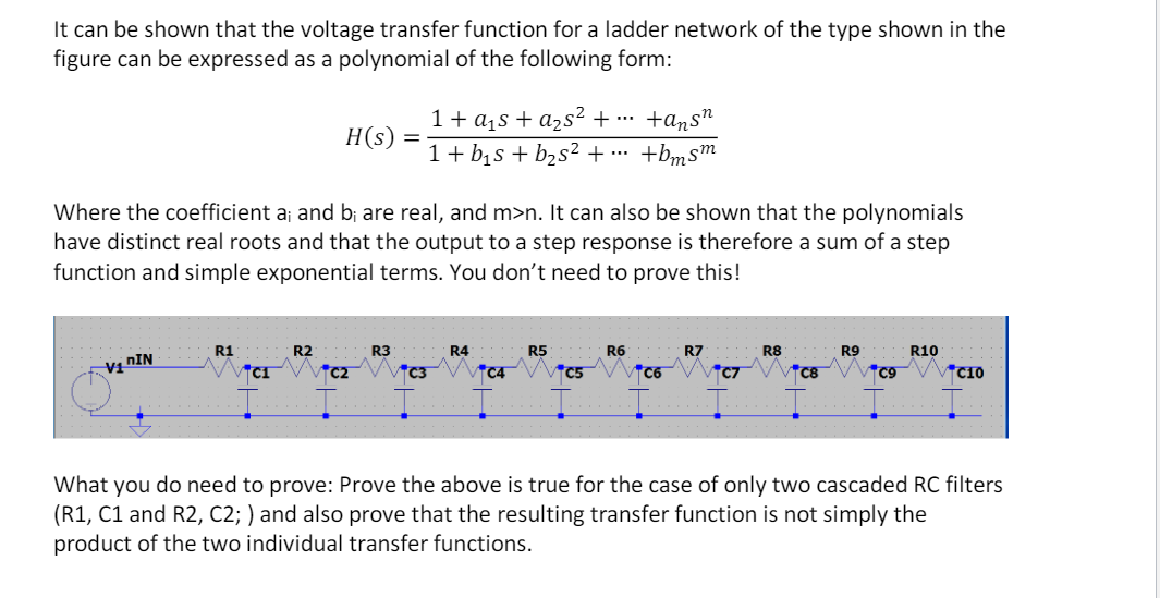 Solved It can be shown that the voltage transfer function | Chegg.com