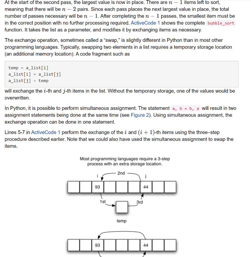 Solved Exercise 1 - Bubble Sort Read Section 6.7, The Bubble | Chegg.com