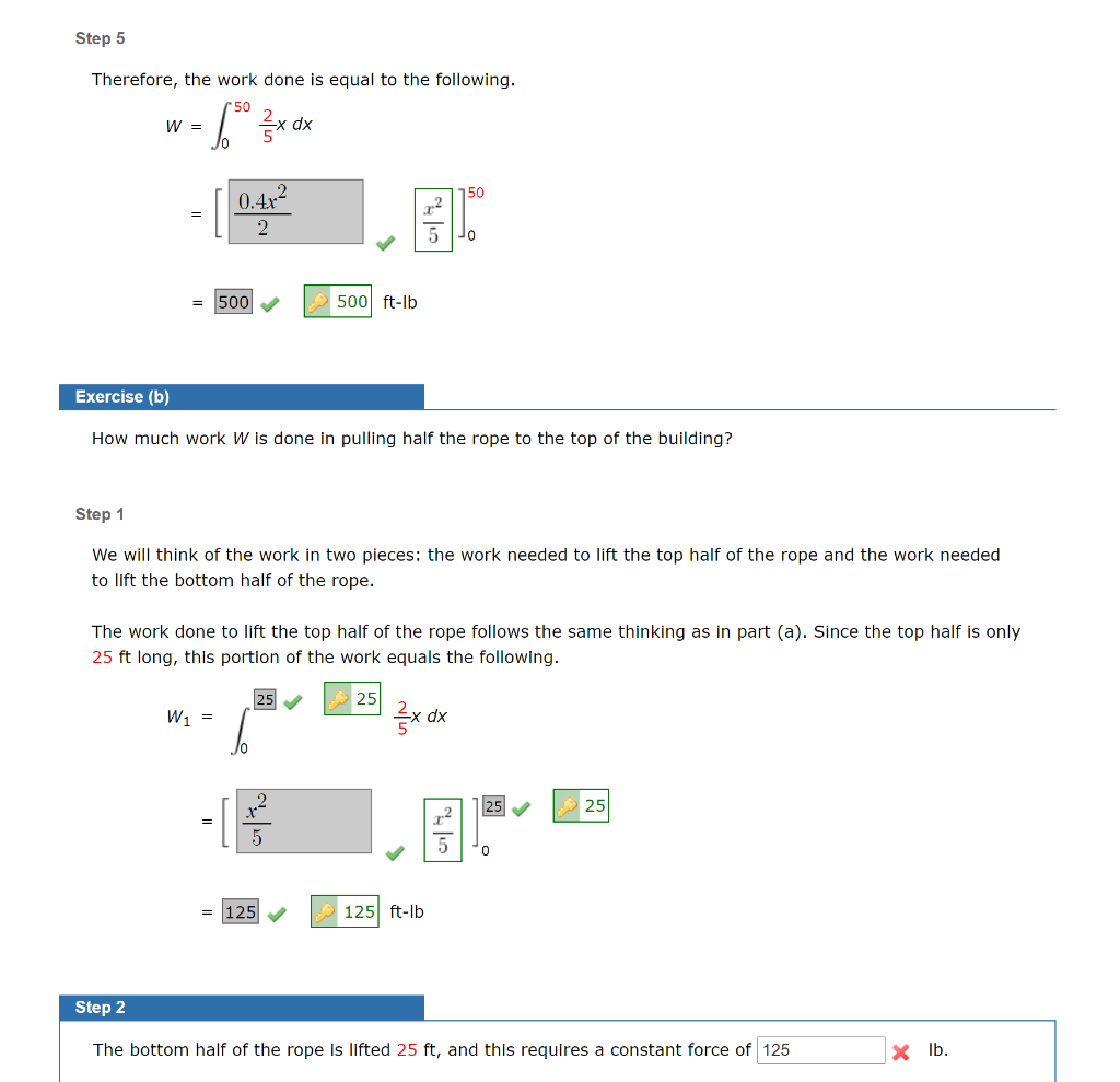 Step 5 Therefore, the work done is equal to the | Chegg.com