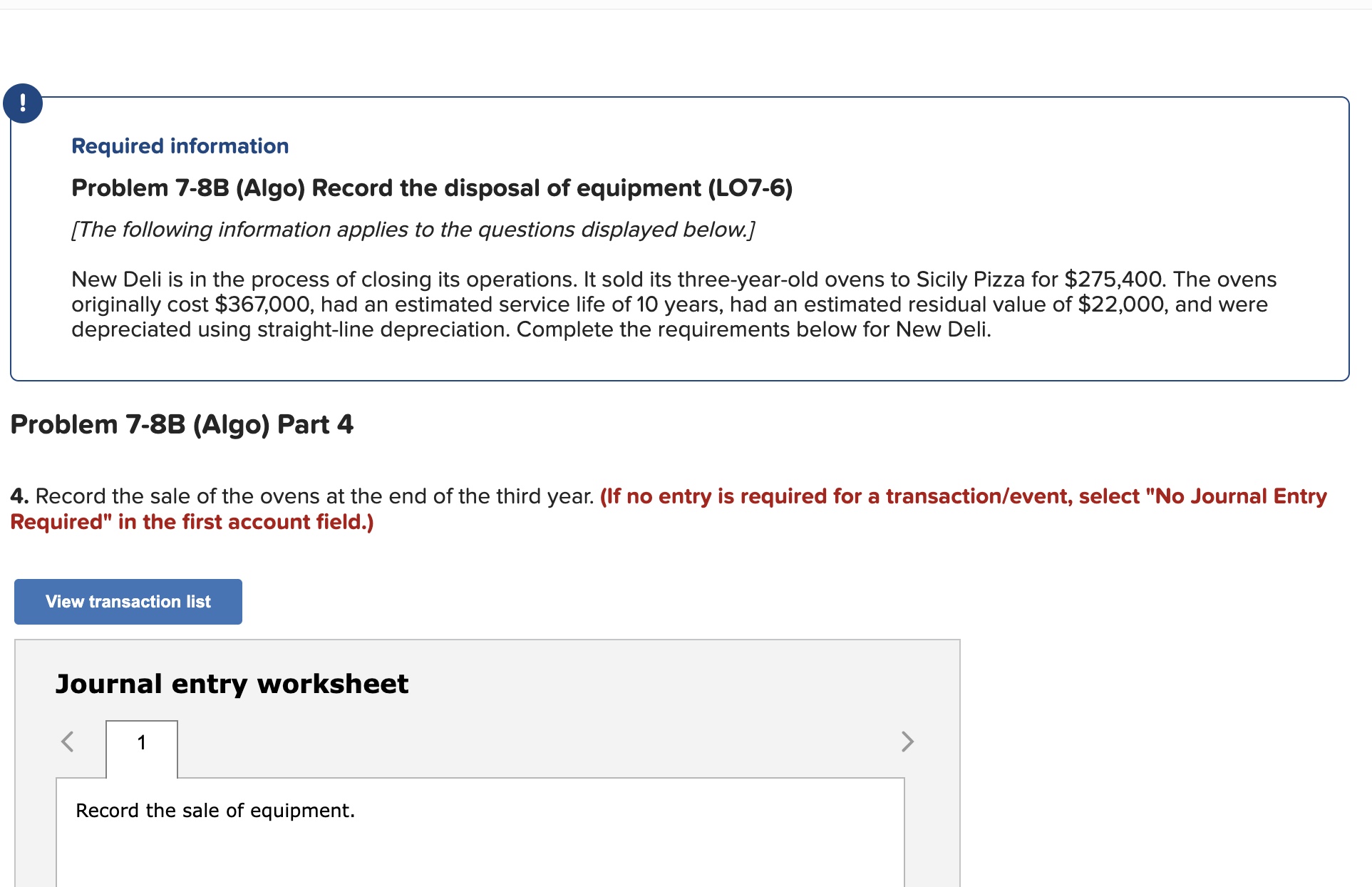 Solved Required InformationProblem 7-8B (Algo) ﻿Record The | Chegg.com