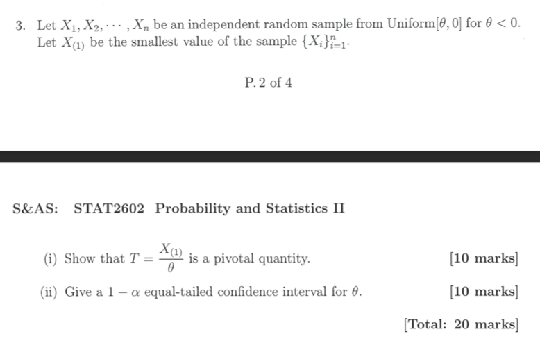 Solved 3. Let X1,X2,⋯,Xn be an independent random sample | Chegg.com