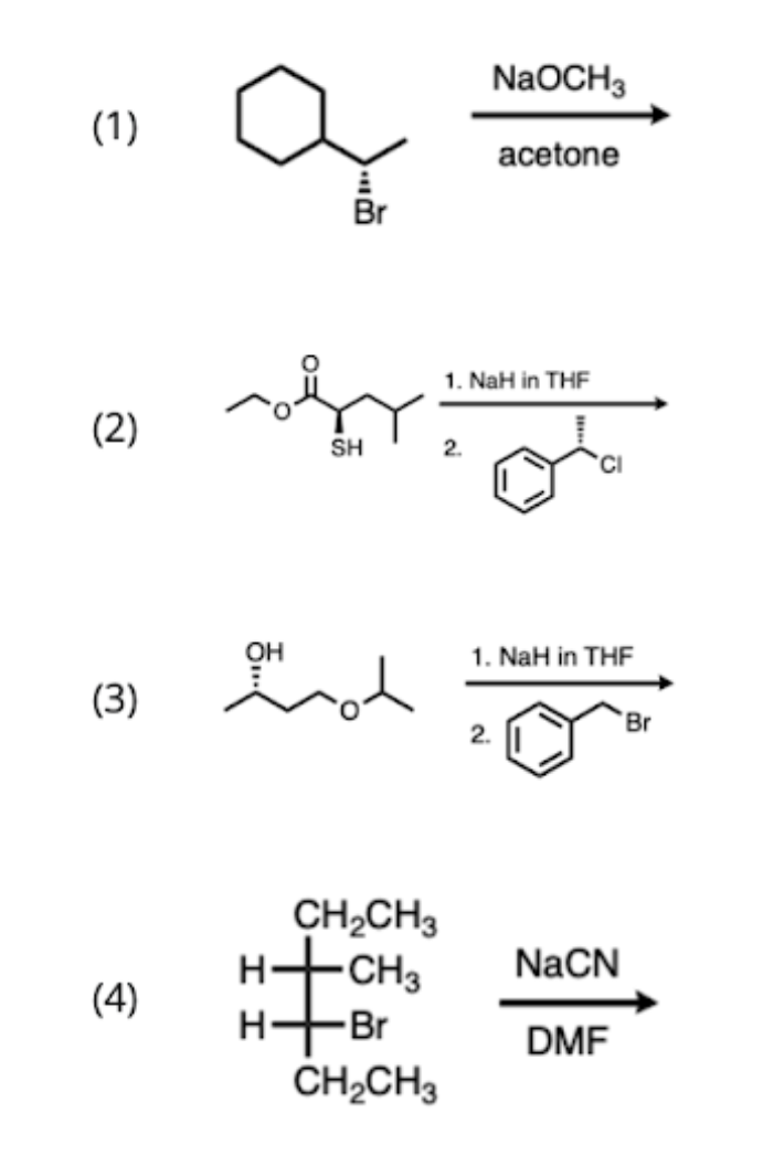 Solved NaOCH (1) acetone Br 1. Nah in THE (2) rohani SH 2 OH | Chegg.com
