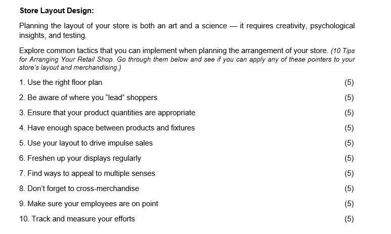 Retail Store Layout Design and Planning