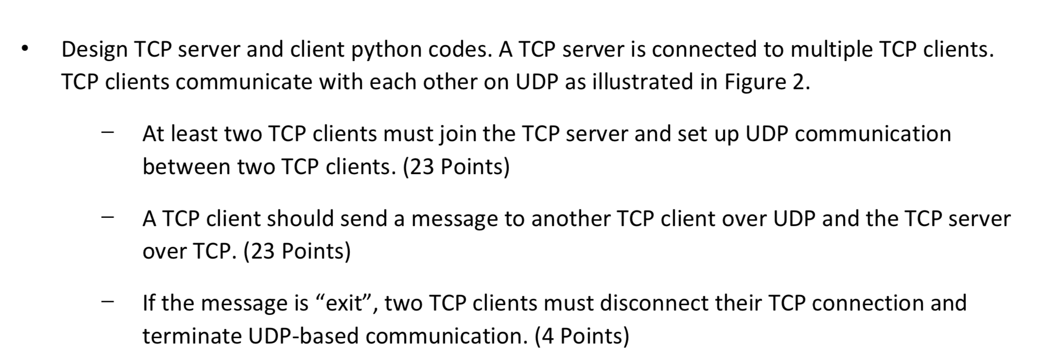 . Design TCP server and client python codes. A TCP | Chegg.com