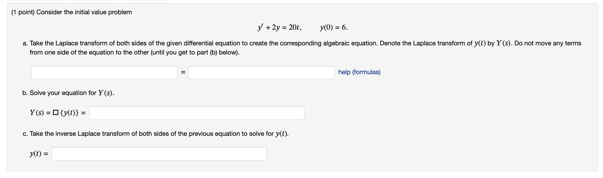 Solved 1 Point Consider The Initial Value Problem Chegg