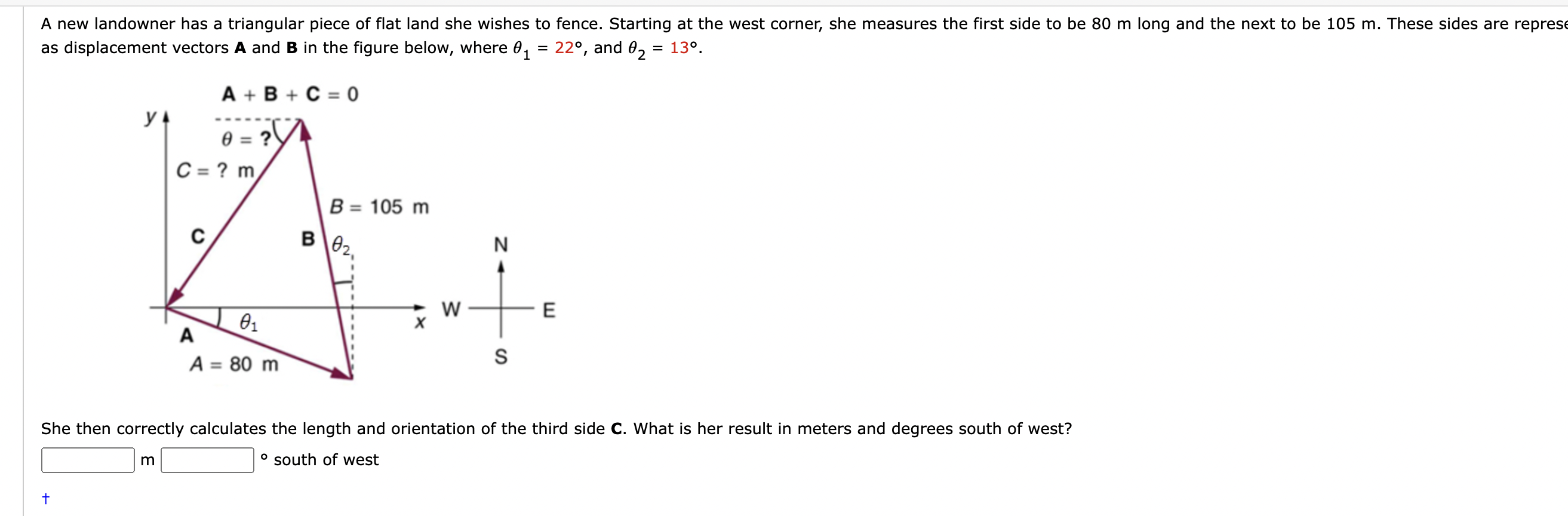 Solved as displacement vectors A and B in the figure below, | Chegg.com image.