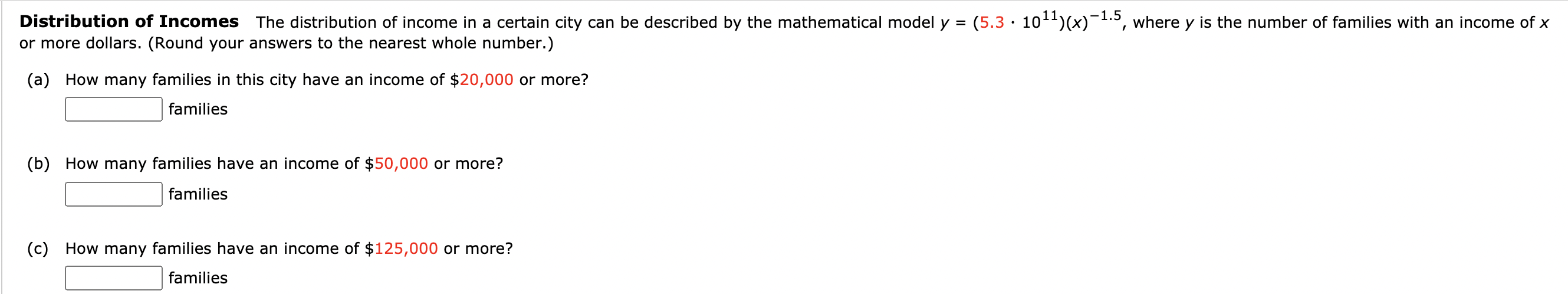 Solved Distribution of Incomes the distribution of income in | Chegg.com