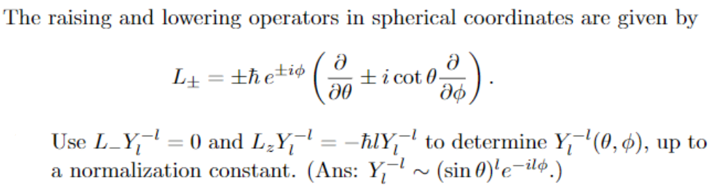 Solved He Raising And Lowering Operators In Spherical 