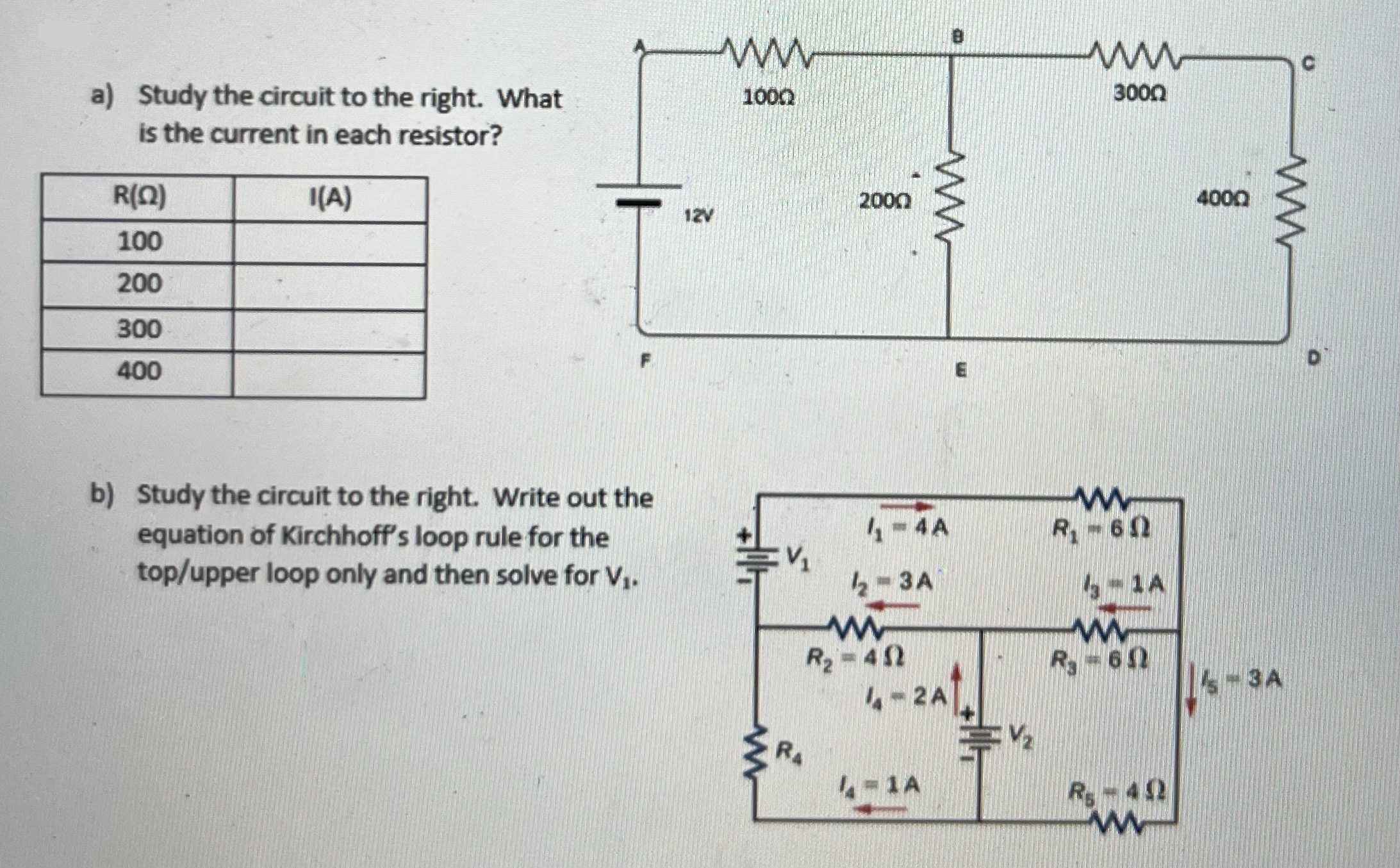 Solved a) Study the circuit to the right. What is the | Chegg.com