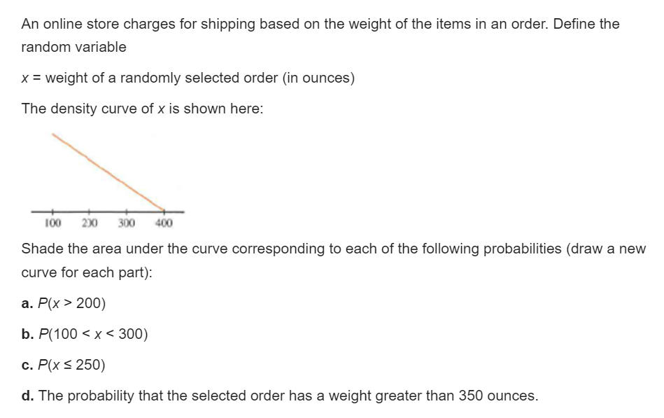 Solved An online store charges for shipping based on the
