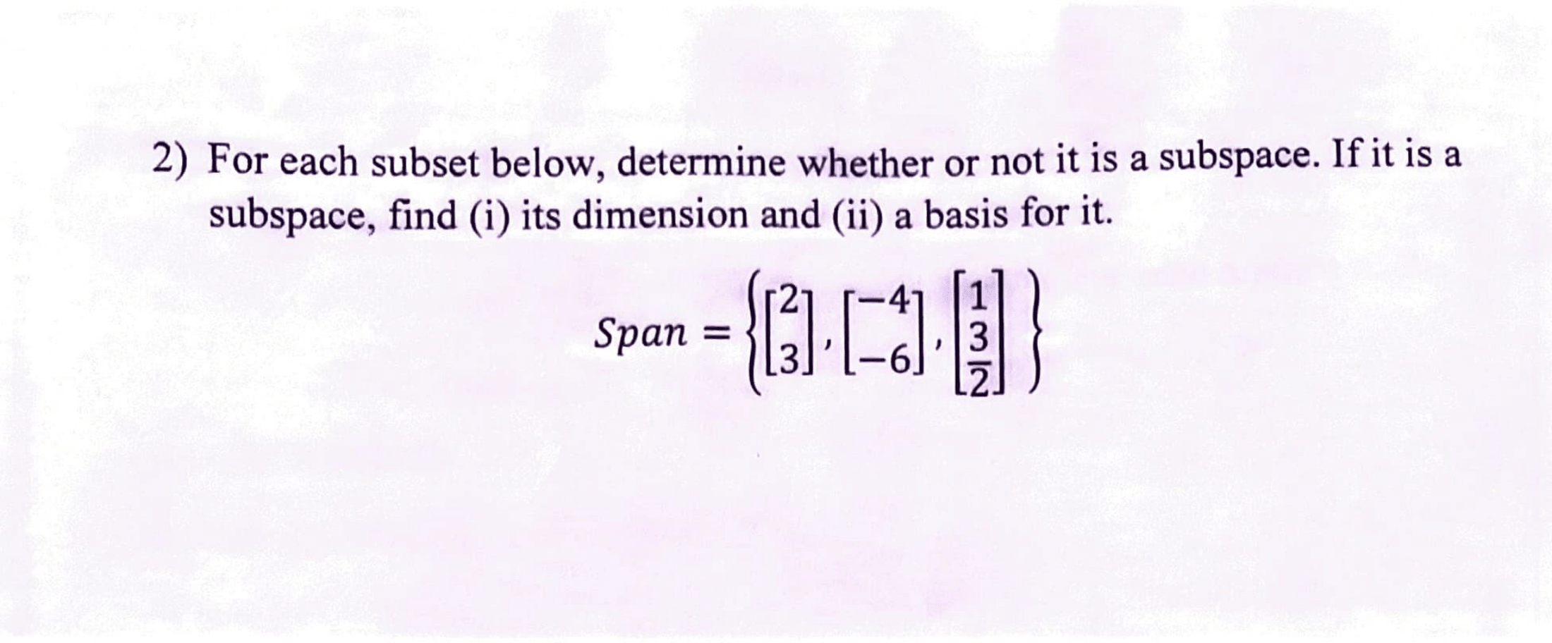 Solved 2 For Each Subset Below Determine Whether Or Not It