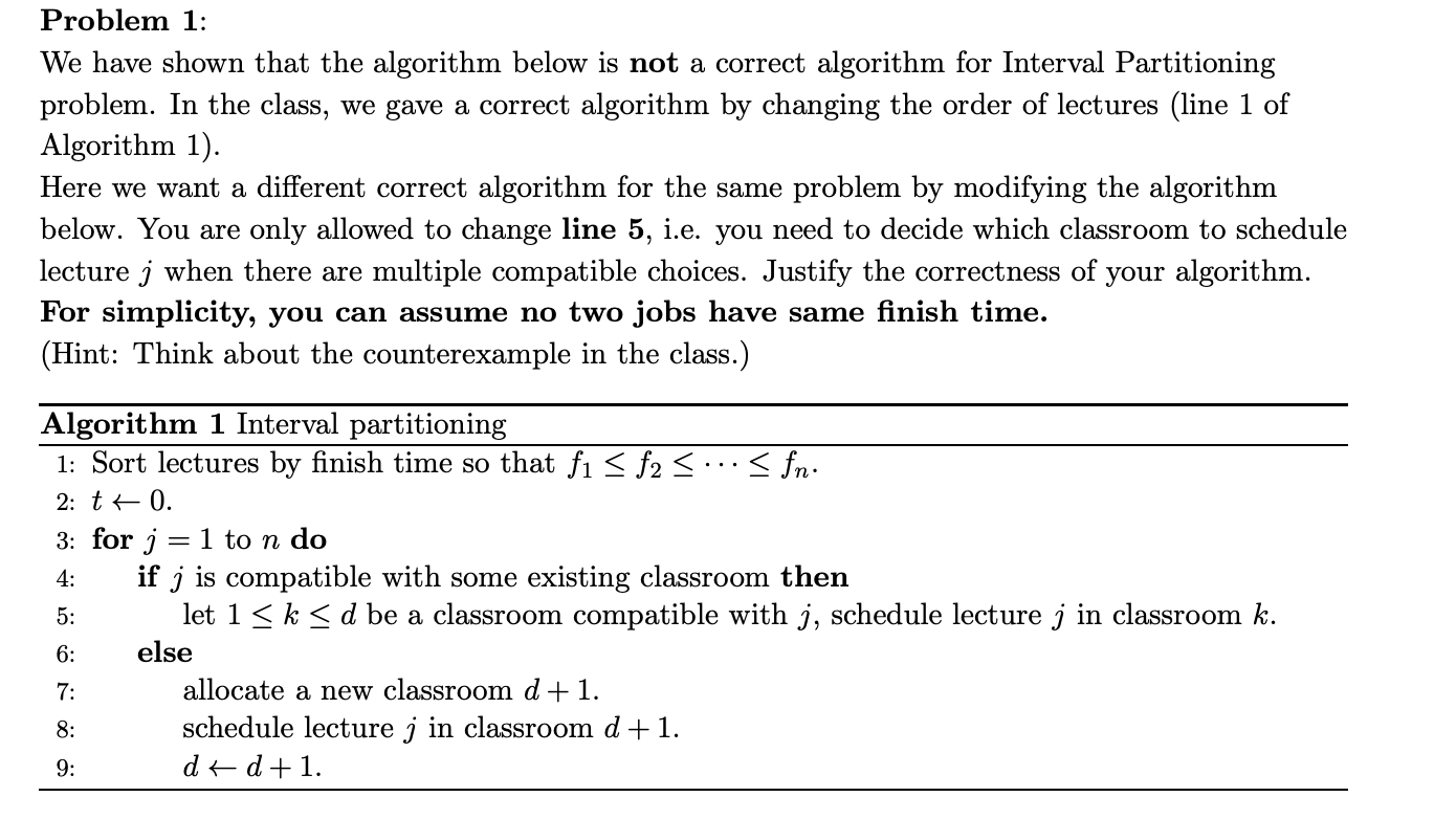 Problem 1: We have shown that the algorithm below is | Chegg.com