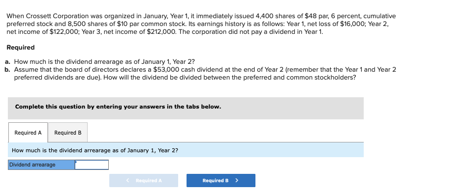 Solved When Crossett Corporation Was Organized In January, 