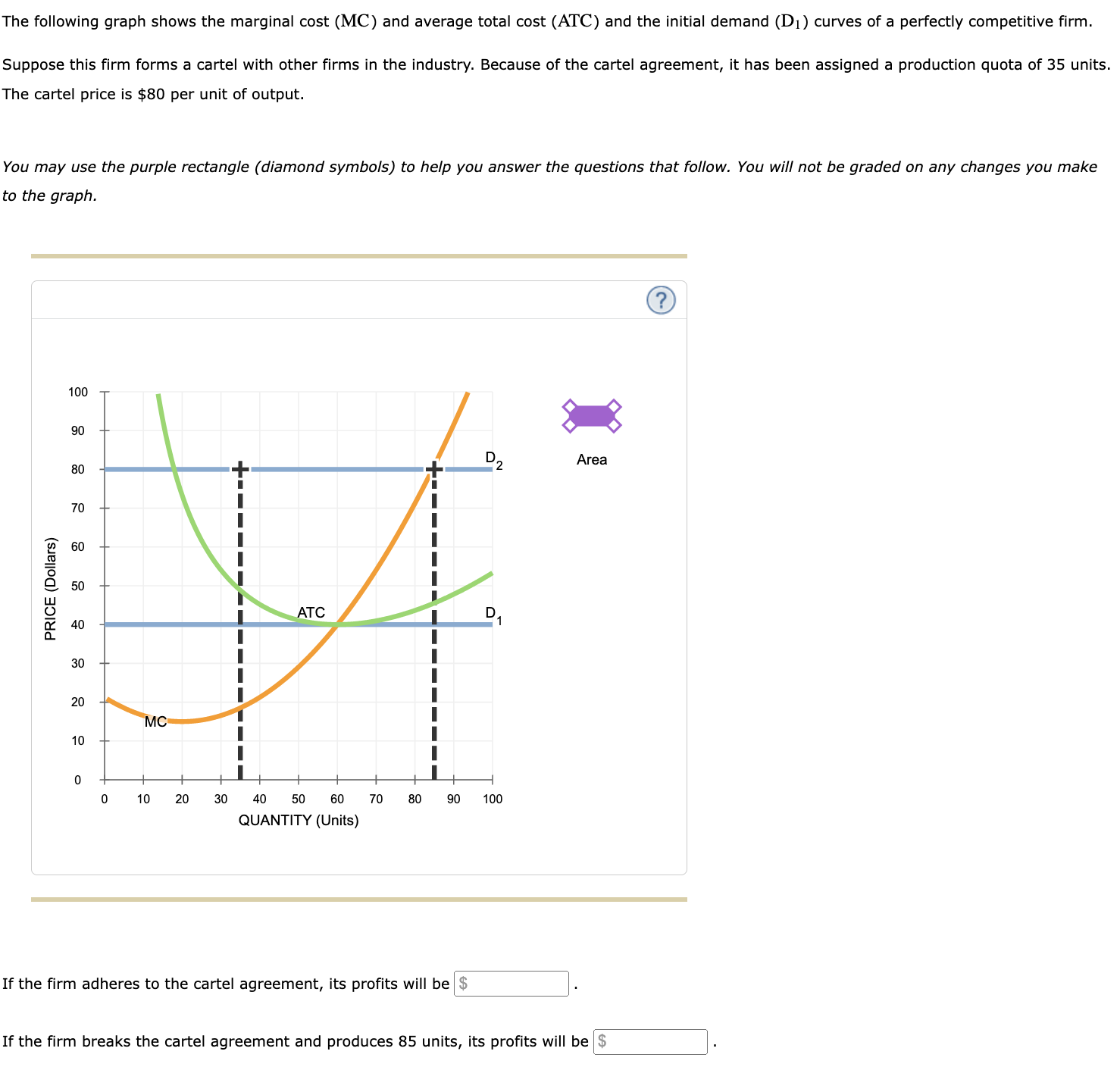 Solved The following graph shows the marginal cost (MC) ﻿and | Chegg.com