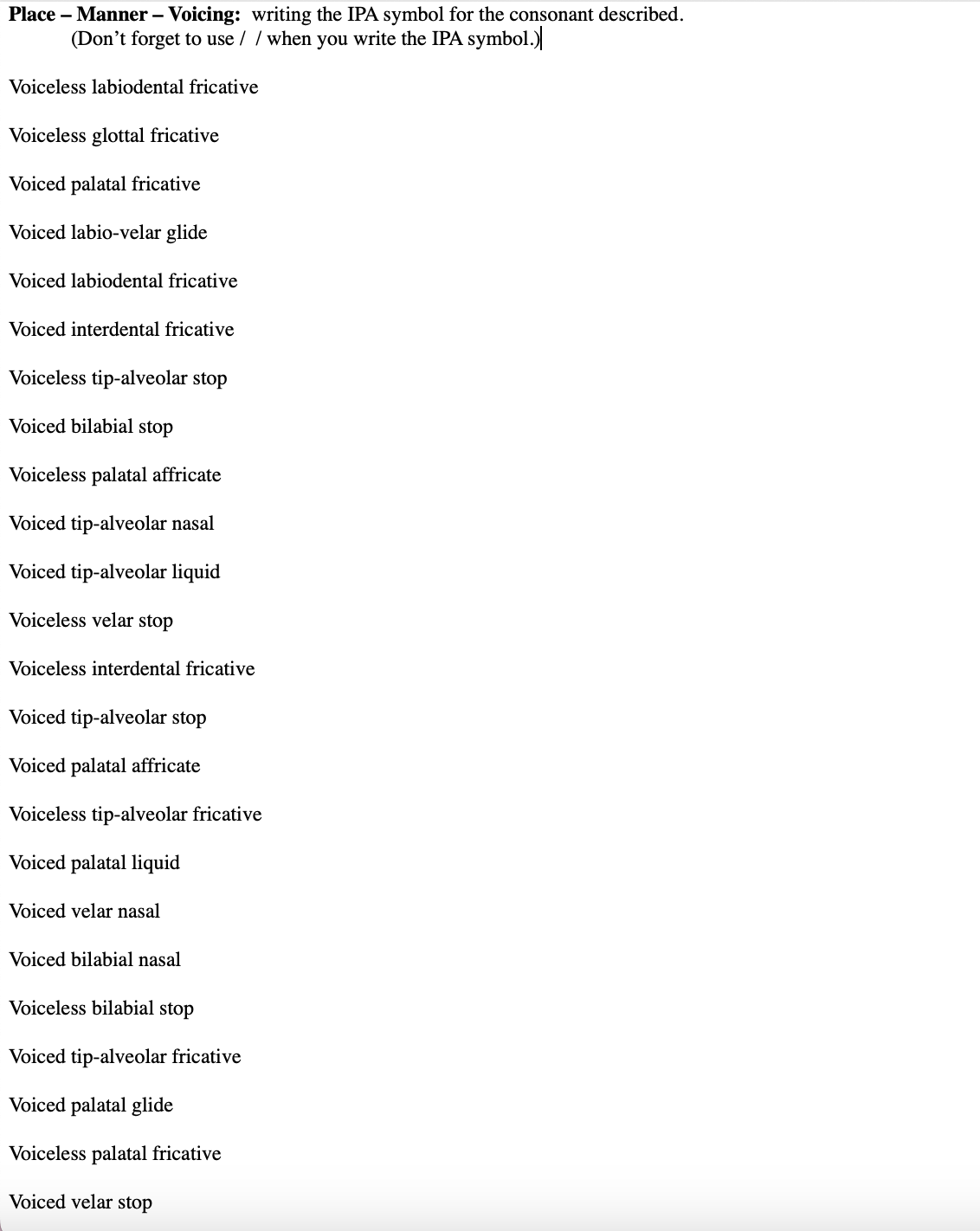 (Don't to use / / wh Voiceless labiodental