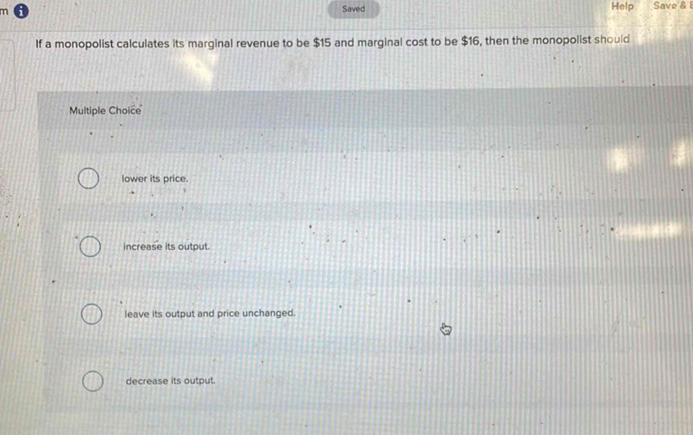 Solved If a monopolist calculates its marginal revenue to be | Chegg.com