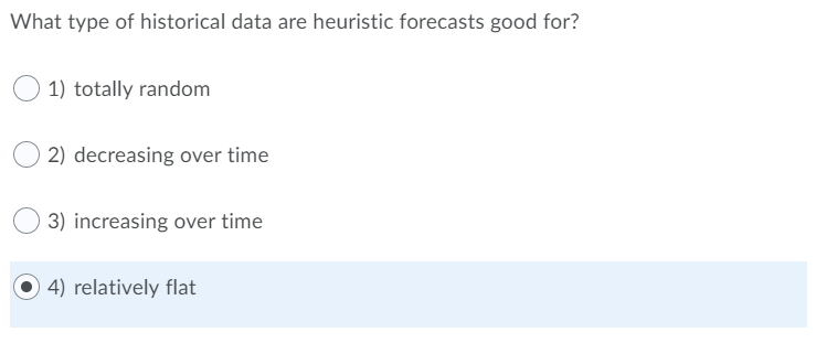 What Type Of Historical Data Are Heuristic Forecasts Good For