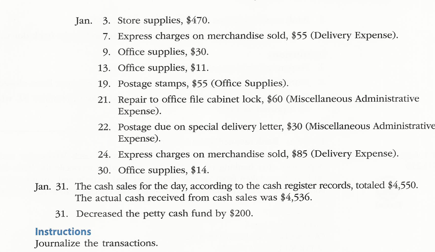 Solved PR 8-2A Transactions for petty cash, cash short and | Chegg.com