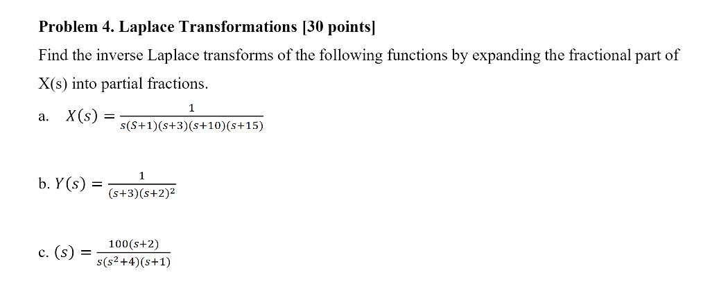 Solved Problem 4 Laplace Transformations 30 Points Find