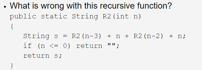 Solved • What is wrong with this recursive function? public | Chegg.com