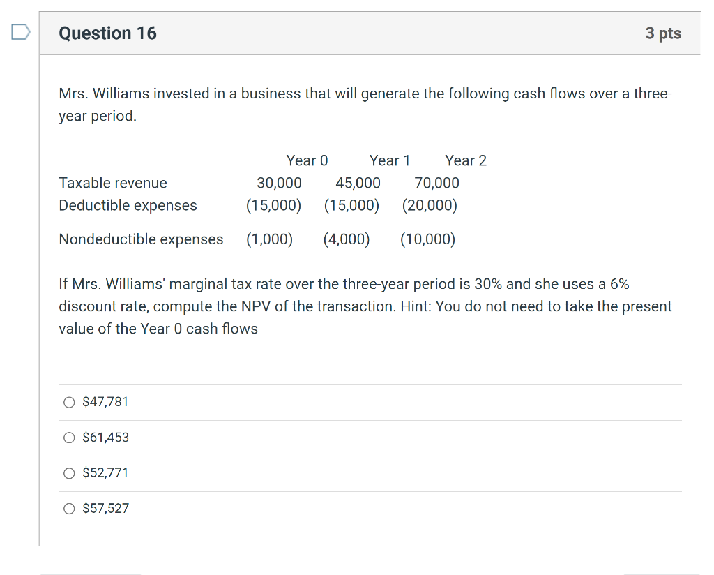 solved-question-16-3-pts-mrs-williams-invested-in-a-chegg