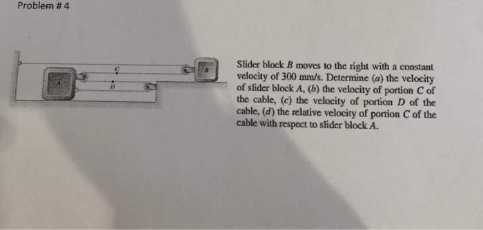 Solved Problem # 4 Slider block B moves to the right with a | Chegg.com