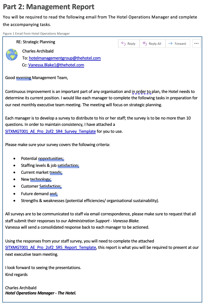Part 2: Management Report You will be required to | Chegg.com