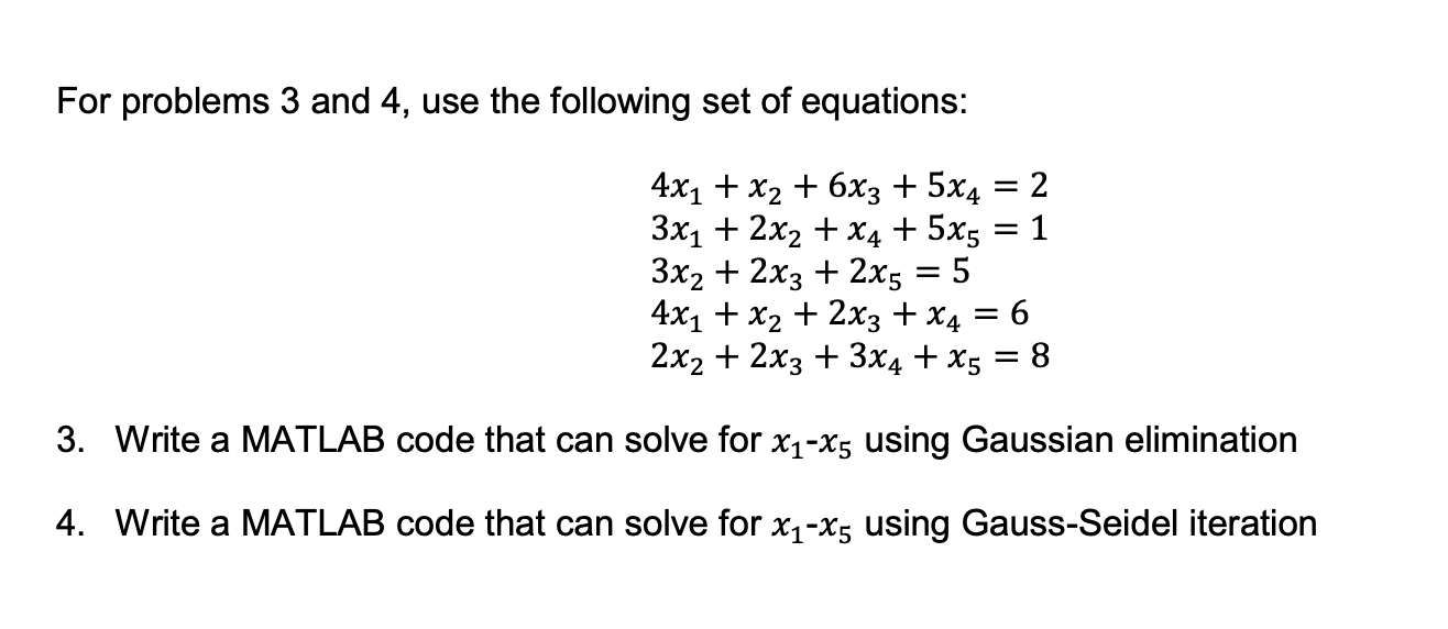 Solved For problems 3 and 4, use the following set of | Chegg.com