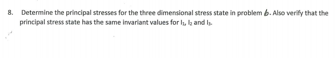 Solved 6. For the three dimensional stress element shown. | Chegg.com