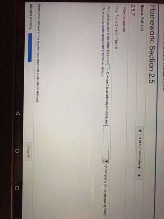 Solved Homework: Section 2.5 Score: 0 of 1 pt 2.5.7 3 of 5 | Chegg.com