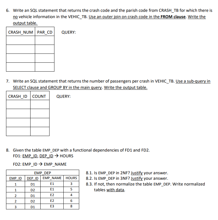 Solved 3. Write an SQL statement that returns the number | Chegg.com