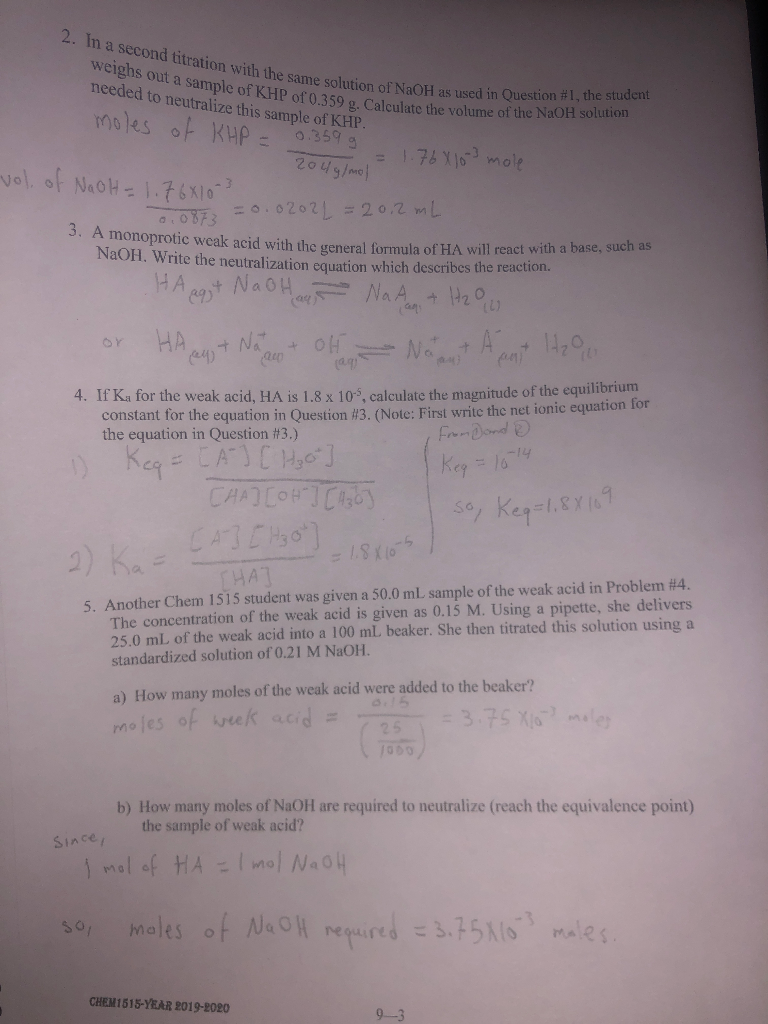 Solved 50.0 mL sample of the weak acid the concentration of | Chegg.com