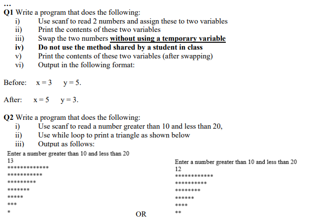 Solved Q1 ﻿Write a program that does the following: i) ﻿Use | Chegg.com